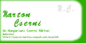 marton cserni business card